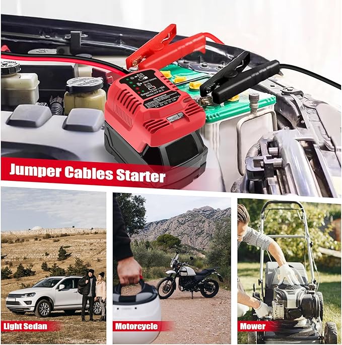 Car Jump Starter Adapter for Milwaukee 18V MAX - 11AWG Heavy Duty Booster Cable for 3.5L Vehicles (Battery Not Included)