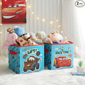 Disney Cars Storage Cubes, Set of 2 Durable 10"x10"x10" Fabric Bins with Handles, Lightning McQueen Organizer Boxes for Kids'