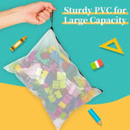 A5 Mesh Zipper Pouch, 24 Pack 9.4" x 6.9" Plastic Zipper Pouches for Organizing, Multipurpose Waterproof Zipper Bags for Trav