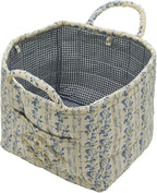 Boho Fabric Storage Basket, Large Capacity Laundry Basket, 12.2'' x 10.23'' x 10.23'' Collapsible Laundry Hamper with Easy Ca