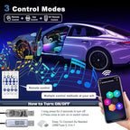 Acrylic Interior Car LED Strip Light with USB/Type C, Dreamcolor 10 in 1 with 187 inches 650 LEDs Ambient Lighting Kits, Sound Active Function Neon Accessories