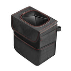 Simple Deluxe Car Trash Can With Lid, Storage Pockets, Leak-Proof Garbage Container, Adjustable Straps, Waterproof, Portable, Collapsible, 2 Gallon, Black