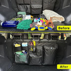 Car Trunk Organizer with Multiple Storage Compartments, Mesh Pockets, Black