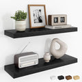Dreamland 24Inch Floating Shelves for Wall, Rustic Wooden Black Floating Shelves for Bathroom|Bedroom|Kitchen, Deep Wall Moun