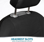BDK PolyPro Car Seat Covers Full Set in Solid Black, Front and Rear Split Bench Seat Covers for Cars, Easy to Install Car Sea