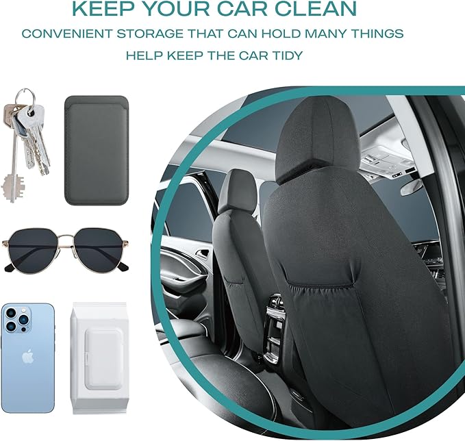 Skechers Car Seat Covers,Leather Seat Covers with GOGA Mat Technology,Waterproof Car Seat Covers Front Seats,Airbag Compatibl