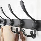 Dseap Coat Rack Wall Mount - 38” Long 10-Tri-Hooks Heavy Duty Coat Hanger Rail Wall Hooks for Hanging Coats Hats Clothing Clo