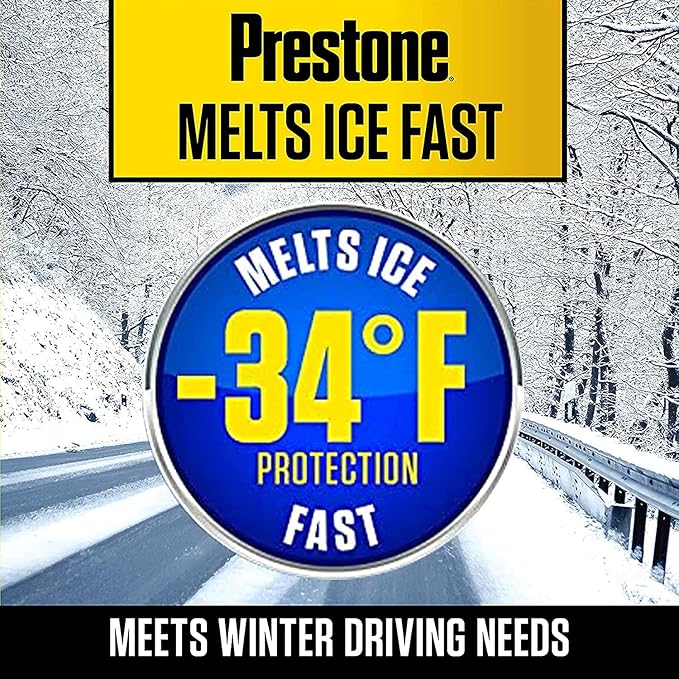 Prestone AS253 De-Icer Windshield Washer Fluid, Freeze Protection 1 Gallon