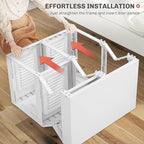 HOMCOM Portable Wardrobe Closet, Folding Clothes Storage Organizer with 3 Cube Compartments, Hanging Rod, 4 Magnet Doors, Whi