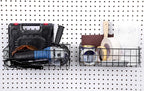 RightArrange Pegboard Basket Set of 2 - XLarge + Large Size Basket, Black - Hooks to Any Peg Board - Organize Tools, Workbenc