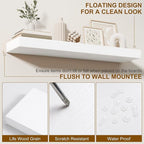 Fun Memories Floating Shelves for Wall, 36Inch Floating Shelves Set of 2, Hanging Shelf with Invisible Brackets, Bathroom She