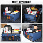 UYYE Auto Collapsible Trunk Organizer, 3 Large Compartments and 6 Pockets Durable for Cargo Storage, Easy to Storage Tools With