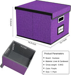 Huolewa File Organizer Box with Lid, Collapsible File Folder Organizer for Office Document Storage, Filing Box with Plastic S