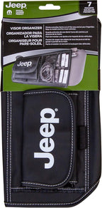 Plasticolor 006196R01 Jeep Logo Car Truck or SUV Sun Visor Organizer, Auto Interior Pocket Organizer, Registration and Document Holder, Personal Belonging Sunglass Storage Pouch Organizer