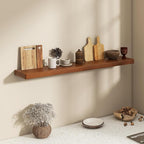 Fun Memories 48 Inch Floating Shelves, Rustic Solid Wood Wall Shelves Set of 1, 8 Inch Deep Floating Shelf for Bathroom, Bedr