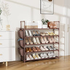 VILICK Shoe Rack for Closet Shoe Organizer Space Saver Storage for 20-25 Pair Shoe Shelf with Hook and Side Pocket Free Stand