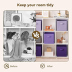 GRANNY SAYS Cube Storage Bins, 11 Inch Cube Storage Organizer, Fabric Storage Bins, Storage Cubes for Shelves, Closet, Purple