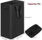 efluky Slim Laundry Basket, Narrow Laundry Hamper with Handles, Collapsible Dirty Clothes Hamper, Tall Laundry Bin for Laundr