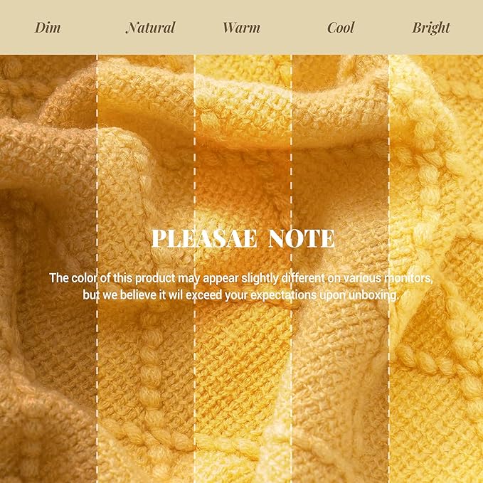 BATTILO HOME Mustard Throw Blanket with Fringe Geometric Bed Yellow Throws Summer Breathable Decorative Large Throw for Couch