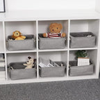 HNZIGE Small Baskets for Shelves(6pack) Fabric Storage Baskets, Empty Gift Baskets with Rope Handles, Decorative Foldable Sto