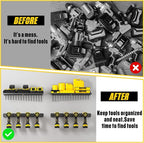 MOOMSINE Power Tool Organizer Wall Mount, Heavy Duty Tool Organizers and Storage, Cordless Drill Holder and Battery Shelf, Me