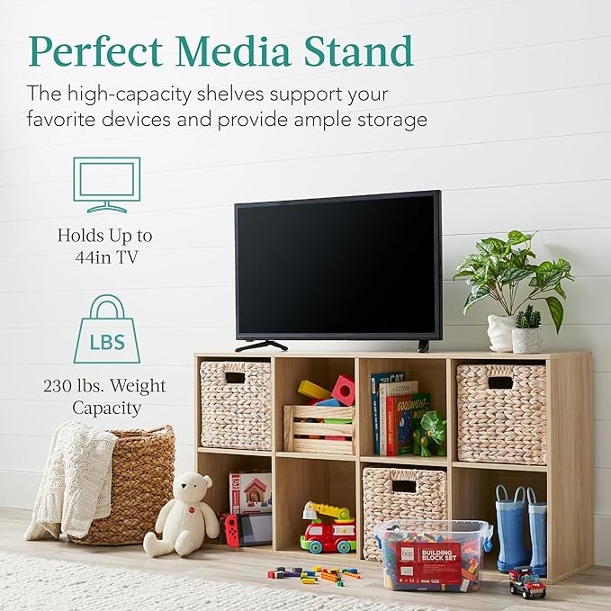 Best Choice Products 8-Cube Storage Organizer, 11in Shelf Opening, Bookcase, Display Shelf, Customizable w/ 3 Removable Back 