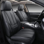 Coverado Seat Covers Full Set, Black Seat Covers for Cars 5 Seats, Car Seat Protector, Waterproof Nappa Leather Car Seat Cush