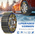 Upgraded Snow Chains 8 Pack, Tire Chains for Passenger Cars, Pickups, and SUVs, Universal Adjustable Emergency Portable Snow 