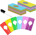 30 PCS Closet Rack Dividers, 6 Colors Rectangular Clothing Hanger Dividers with a Bonus Marker, Writable & Reusable for Sorti