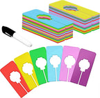 30 PCS Closet Rack Dividers, 6 Colors Rectangular Clothing Hanger Dividers with a Bonus Marker, Writable & Reusable for Sorti