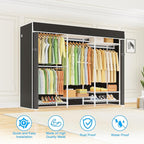 Ulif E13C Heavy Duty Closet Organizer System，Freestanding Clothing Racks for Hanging Clothes，Adjustable Garment Rack 63" W x 