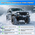 Automotive Tightening Snow Chains Tire Chains for Tire Set of 2 With Gloves Winter Accessories SUV Trucks Pickup Winter Emerg