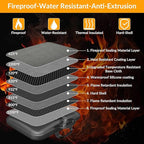onvvippiv Hard Case Fireproof Document Box, Important File Organizer with Lock Waterproof Zipper, Portable Home Office Travel