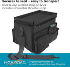 High Road Large CarHop Car Seat Organizer for the Front or Back Seat for Kids and Adults with Cup Holder Tray, Side Pockets and Cooler Compartment