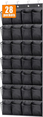 MISSLO 28 Large Pockets Hanging Shoe Organizer Over The Door Shoe Rack for Closet Door Storage Mesh Shoe Holder Hanger for Me