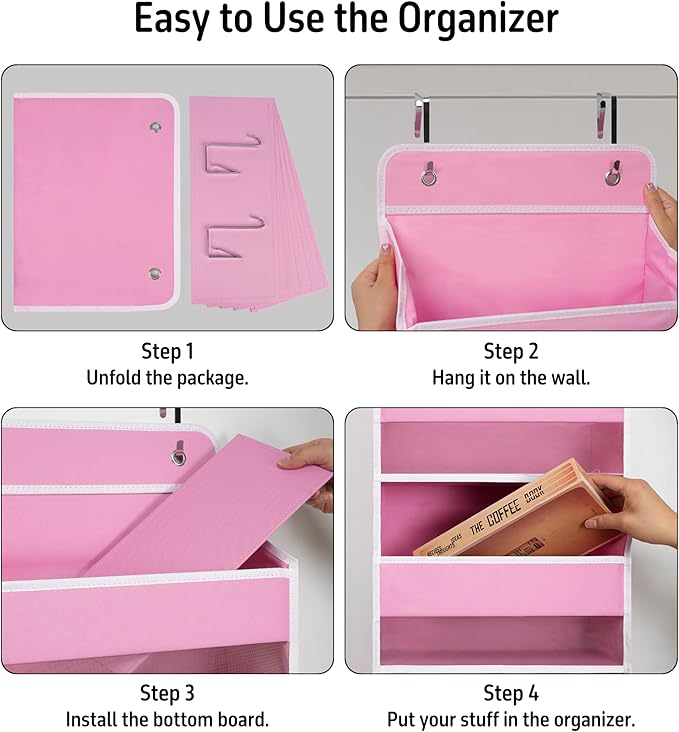 Giraffe Creation Over Door Organizer with 4 Large Capacity Pockets, Heavy Duty Hanging Organizer Storage for Closet Bathroom 