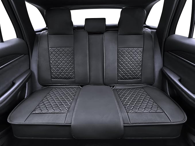 Elantrip Car Seat Cover Full Set Leather Car Seat Protector Universal fit for Most Cars SUVs and Trucks Water Proof Front and