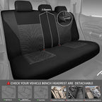 CAR PASS Car Seat Covers Full Sets, Front & Split Rear Bench for Car, 3D Tyre Embossed Automotive Interior Covers, Airbag Com