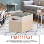 Ornavo Home 13 x 15 x 13 Kallax Storage Cube Bins, Foldable Collapsible Fabric Storage Bins Box Linen Shelf Basket Cube Organ
