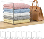 SortNStore Shelf Dividers for Closet Organization: 10" Tall x 12" Deep, Adhesive Separators Features Acrylic Material and Pro