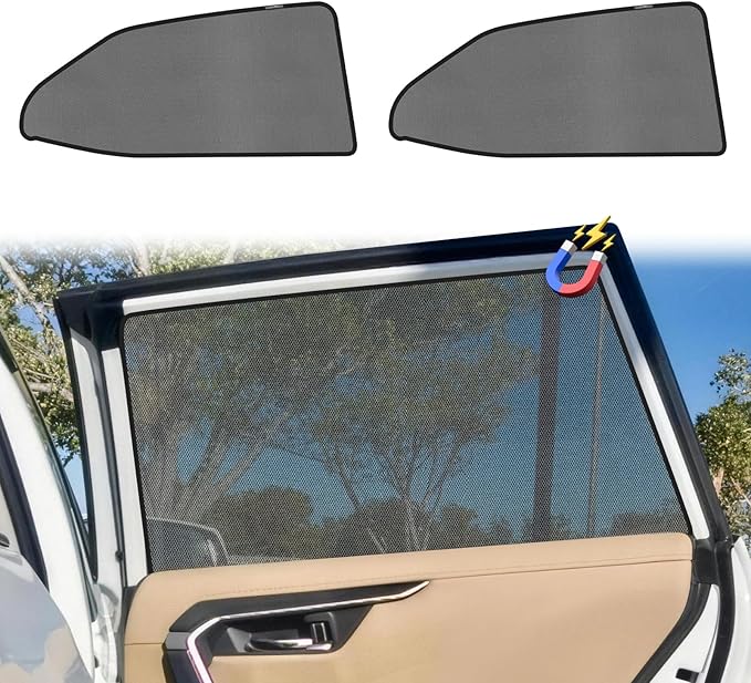 KUST Car Window Shades for 2018-2024 Toyota Camry Accessories, Breathable Mesh Magnetic Window Covers, Rear Back Side Window Sun Shades UV Block Privacy Protection for Baby Camping Napping 2PCS