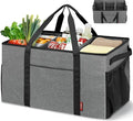 ZOMFELT 75L Standing Extra Large Utility Tote Bag with Removable Dividers&4-sided Reinforced, Reusable Grocery Shopping Bags