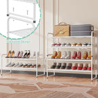 SUFAUY 2 Pack 2-Tier 33" Wide Shoe Rack, Shoe Shelf Storage Organizer for Entryway, Extra Large Capacity, Bedroom Footwear Or