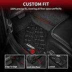 LASFIT Floor Mats for Jeep Gladiator JT 2020-2025 2026 All Weather TPE Custom Fit Pickup Truck Mats Floor Liners 1st & 2nd Row, Black