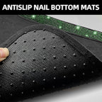 NBTEPEM Bling Car Floor Mats Full Set, Universal Fit Most Cars,SUV, Trucks, 4 pcs Sparkle Glitter Diamond Carpet for Women Girls with Anti-Slip Pad (Green Diamond)