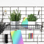 4 Pcs Wire Baskets Wall Grid Panel Hanging Wire Basket Hanging Wall Baskets No Drilling Wall Hanging Baskets Grid Wall Storag