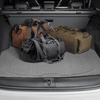 CAR PASS Floor Mats for Cars M-L Size, Heavy Duty Rubber Floor Mats with Trunk Cargo Liner, Universal Trim-to Fit Automotive Floor mats for Truck Van SUV Waterproof All Weather Car Mats All Gray