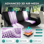 FH Group Automotive Rear Car Seat Covers for SUV, Trucks, Sedan and More - Universal Fit Rear Solid Bench Design Interior Acc