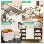Plastic Storage Baskets with Lid-Plastic Storage Containers Stackable Storage bins: Storage Baskets for Organizing Shelves Dr