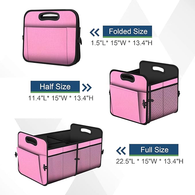 Femuar Car Trunk Organizer,Car Storage Organizer with 72L Large Capacity Waterproof Collapsible and 11 Pockets,Trunk Organizer